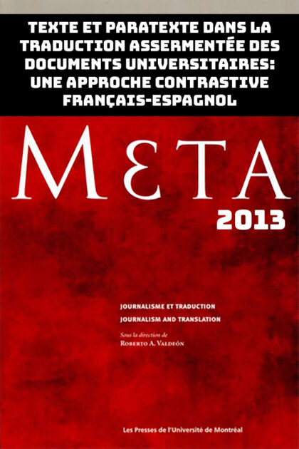 Texte et paratexte dans la traduction assermentée des documents universitaires: une approche contrastive français-espagnol